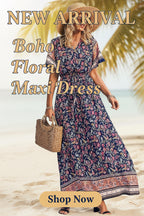 Elegant Retro Halter Neck Deep V Backless Long Dress for Women | 2D Print, Elastic Waistband, Suitable for Beach Vacations, Parties, and Dates