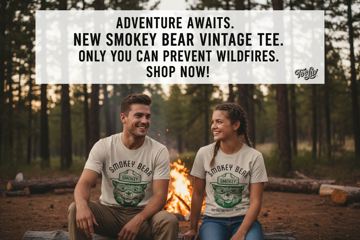 Est 1944 Smokey Bear Shirt Only You Can Prevent Wildfires T-Shirt - Light Gray