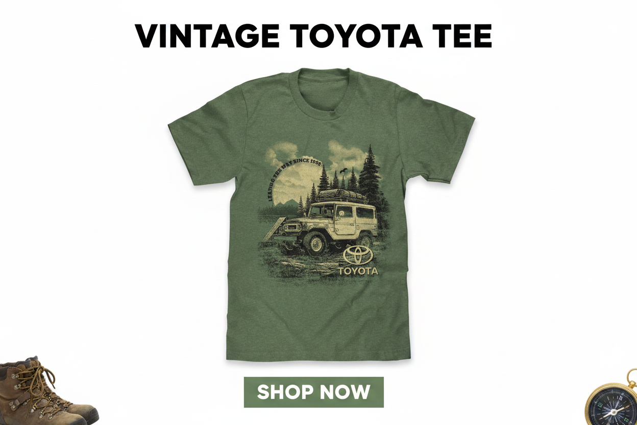 Toyota Land Cruiser Vintage Graphic T-Shirt - Canyon Green Heather