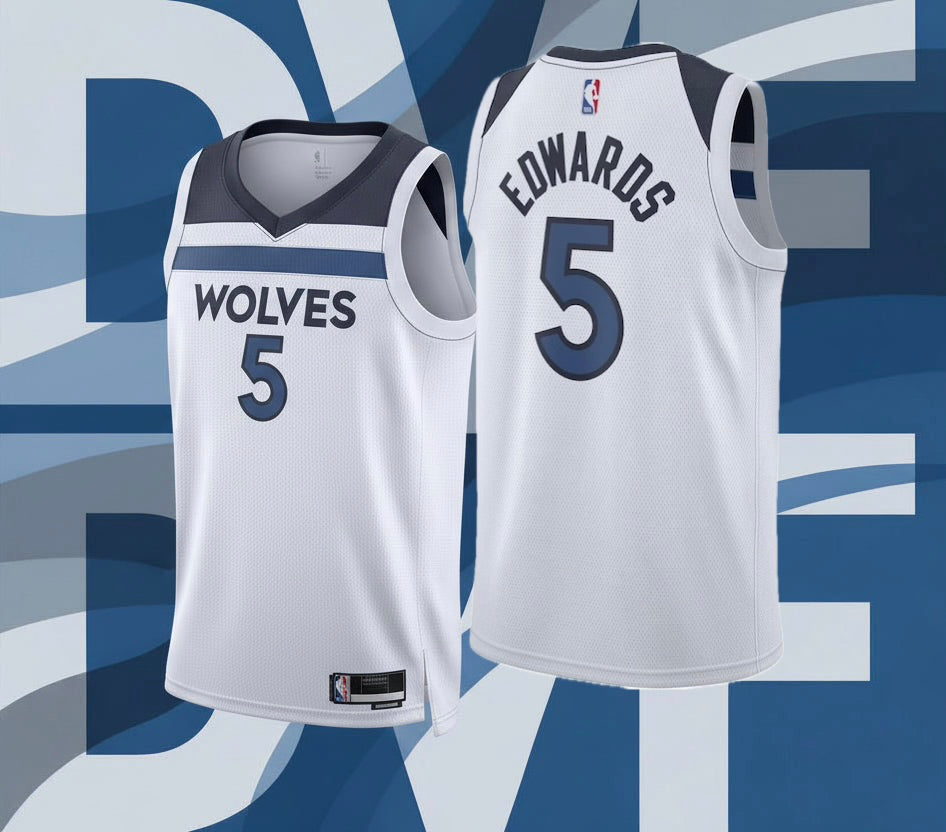 Anthony Edwards Minnesota Timberwolves NBA Kids Youth 8-20 Association Edition White Swingman Jersey