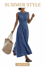 Trendy Sleeveless Long Dresses for Women Featuring a Sexy V-Neck Halterneck Design with Polka Dots, Perfect for Summer Daily Wear Or Beach Vacations