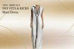 Women'S Elegant Sleeveless Maxi Dress, Stand Collar Deep V-Neck Vertical Stripe Trim Floor-Length Loose Fit Gown for Evening Party, Formal Occasions & Casual Outings