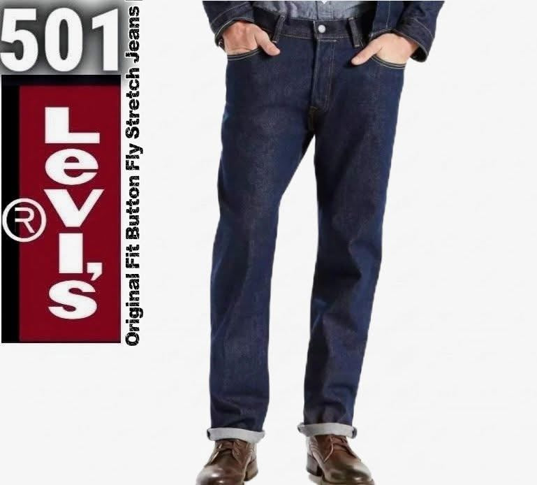 Levi's Men's 501 Original Fit Button Fly Stretch Jeans |