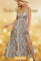 Trendy Sleeveless Long Dresses for Women Featuring a Sexy V-Neck Halterneck Design with Polka Dots, Perfect for Summer Daily Wear Or Beach Vacations