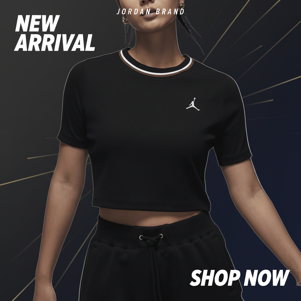 Nike Official Authentic JORDAN Women's Breathable Slim-Fit Casual Short-Sleeve T-Shirt FV7090-010