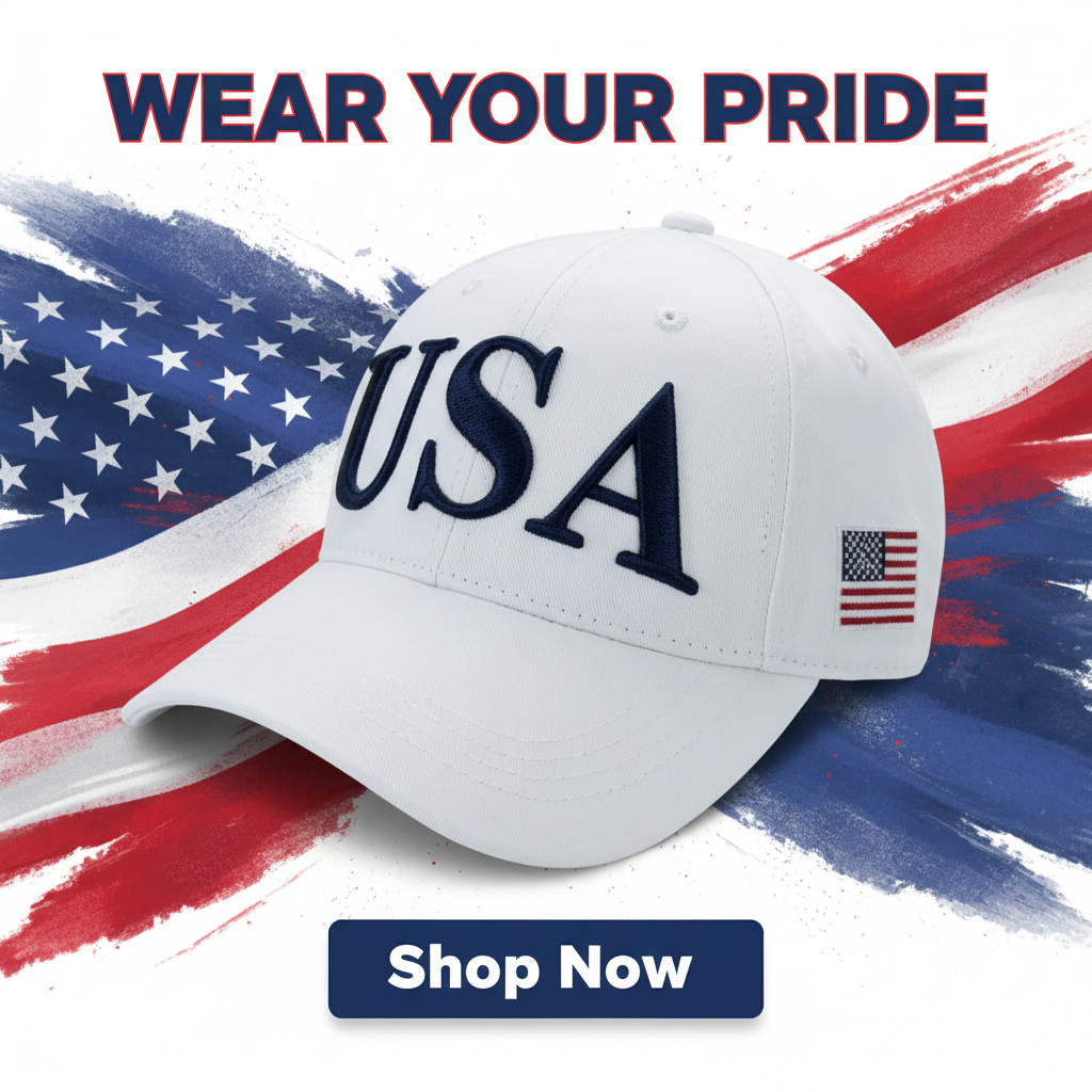 USA Premium Cotton Twill Patriot Cap – American Flag Dad Hat, Embroidered Hat
