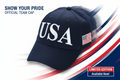 USA Premium Cotton Twill Patriot Cap – American Flag Dad Hat, Embroidered Hat