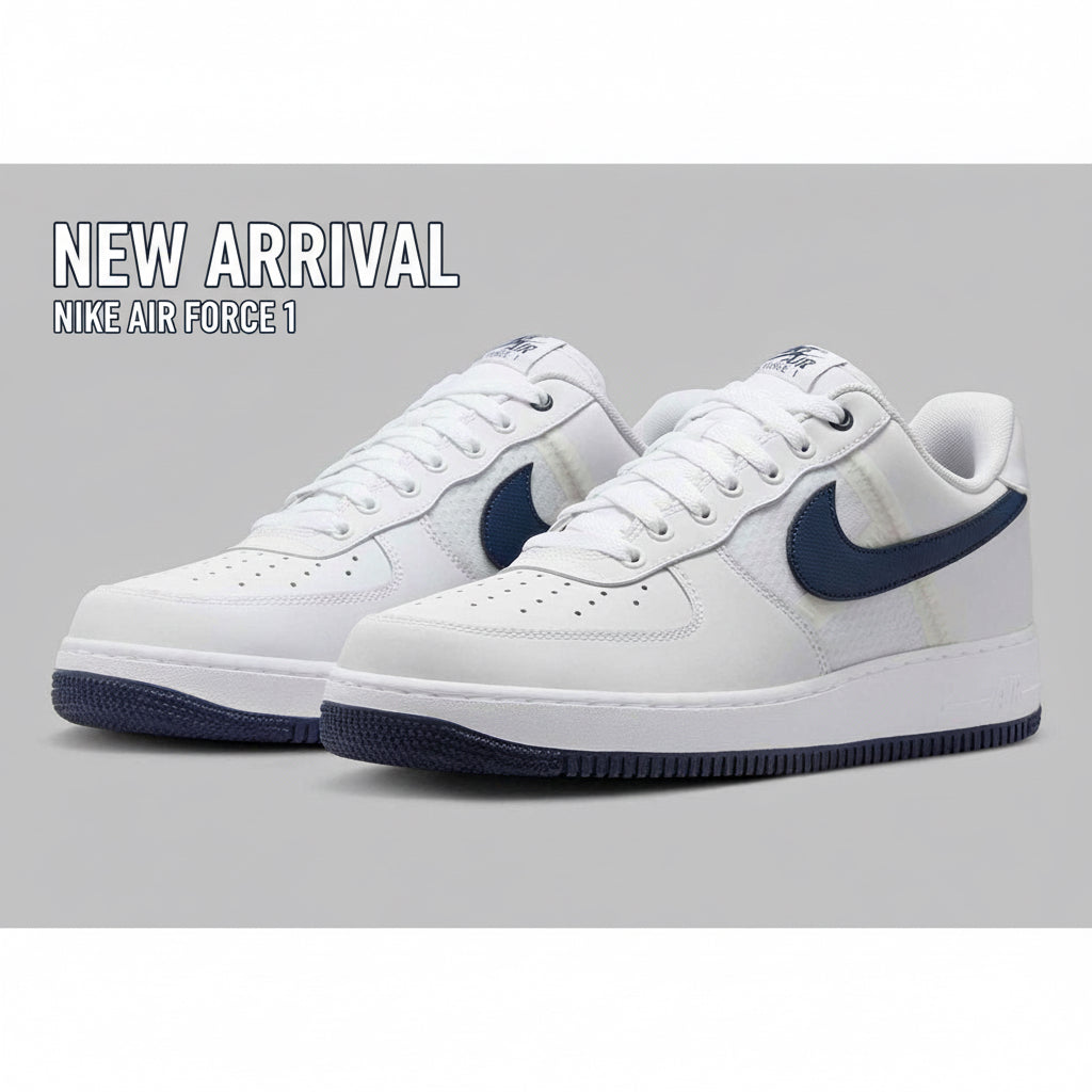Nike Air Force 1 Low '07 LV8 SE Mesh Tape White Midnight Navy IH4462-100 Men's Fashion Sneaker New