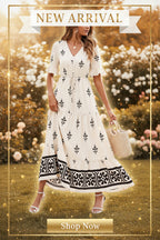 Elegant Retro Halter Neck Deep V Backless Long Dress for Women | 2D Print, Elastic Waistband, Suitable for Beach Vacations, Parties, and Dates