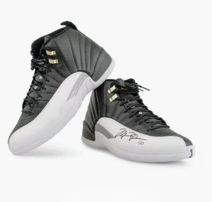 Michael Jordan Autographed Chicago Bulls Nike Air Jordan 12 Retro 'Playoffs' 2 Shoes UDA LE 23