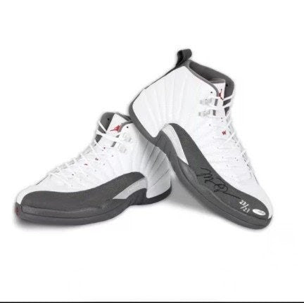 Michael Jordan Autographed Nike 12 Retro Dark Grey Shoes UDA LE 23