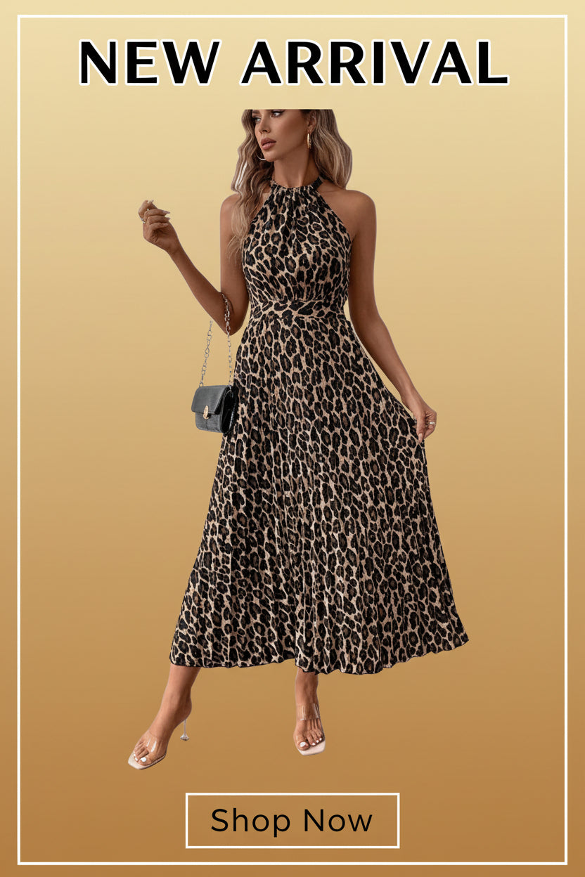 Women'S Spring Summer Halter Deep V-Neck Waistband Printed Maxi Dress | Elegant Socialite Style Highlighting Curvy Figure Ideal for Vacation Trips And Party Gathering Looks